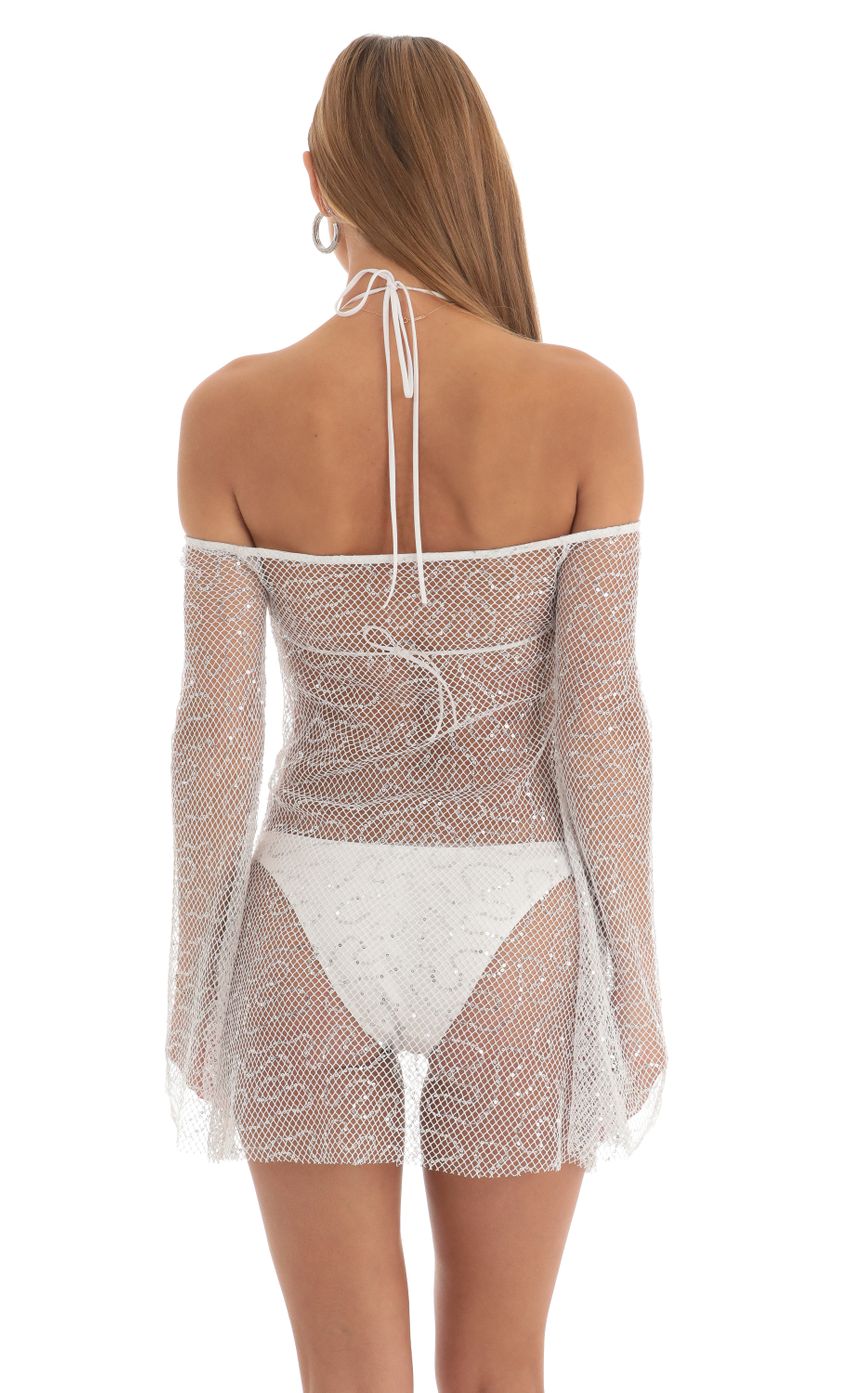 Picture Bondi Sequin Three Piece Cover Up Bikini Set in White. Source: https://media.lucyinthesky.com/data/Mar23/850xAUTO/4a9ae4f0-b1e8-4b8b-89a2-f86597802cdf.jpg