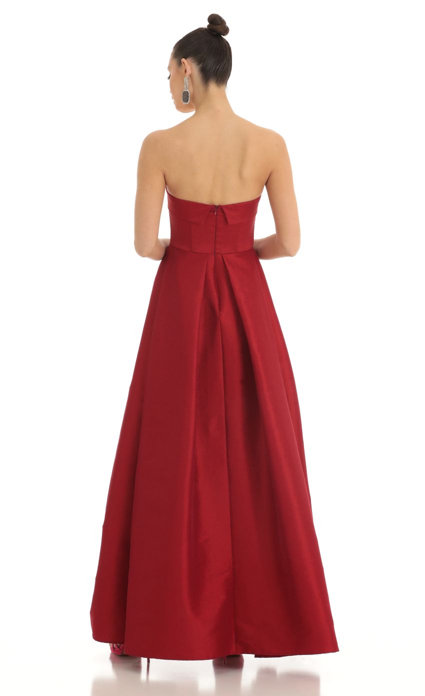 Picture Kerran Strapless Corset Maxi Dress in Red. Source: https://media.lucyinthesky.com/data/Mar23/850xAUTO/5a39cc3e-908f-41c7-9426-e5b1f19581fc.jpg