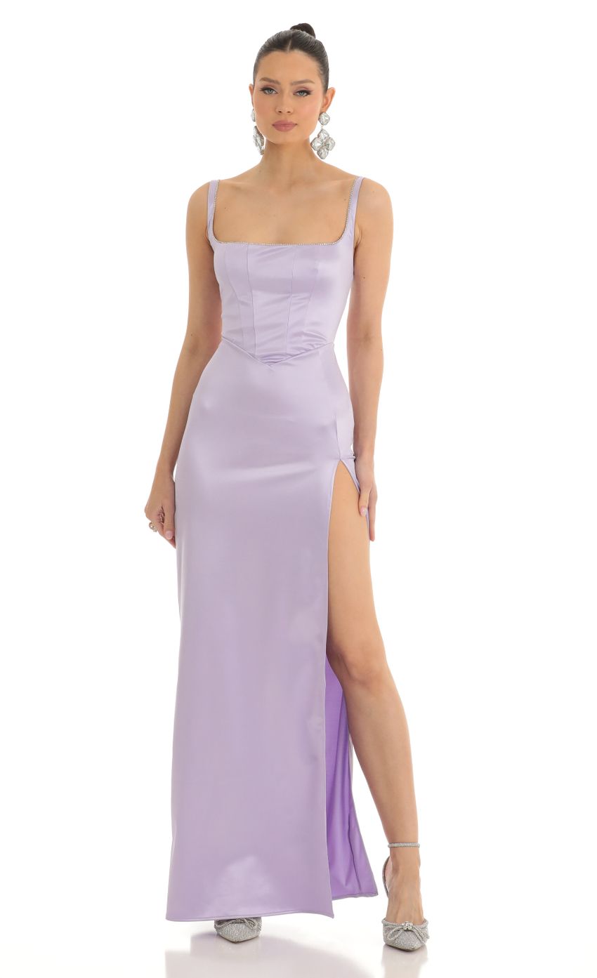Picture Casandra Satin Rhinestone Maxi Dress in Lilac. Source: https://media.lucyinthesky.com/data/Mar23/850xAUTO/6eb5e8a4-cc98-4a47-9808-08468fc6cd55.jpg