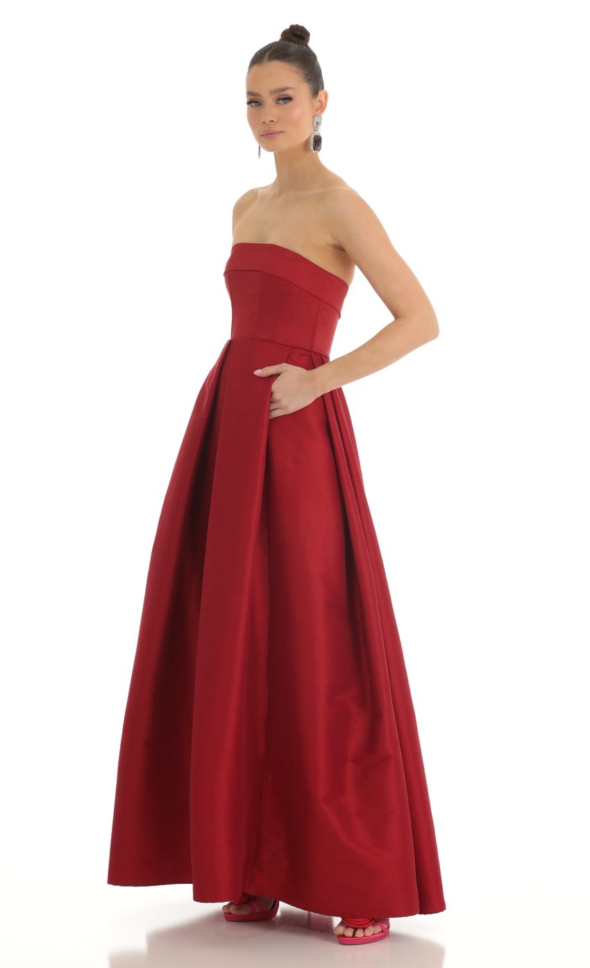 Picture Kerran Strapless Corset Maxi Dress in Red. Source: https://media.lucyinthesky.com/data/Mar23/850xAUTO/6eb7dfad-35af-4ded-9a94-44f87f9d6f09.jpg