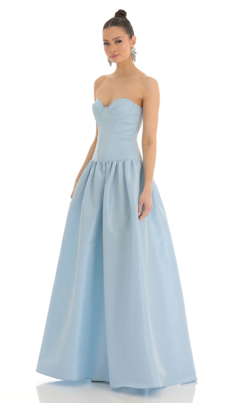Picture Brinly Strapless Corset Maxi Dress in Blue. Source: https://media.lucyinthesky.com/data/Mar23/850xAUTO/746d69a2-c778-47fe-b612-e1d0f3e890f2.jpg