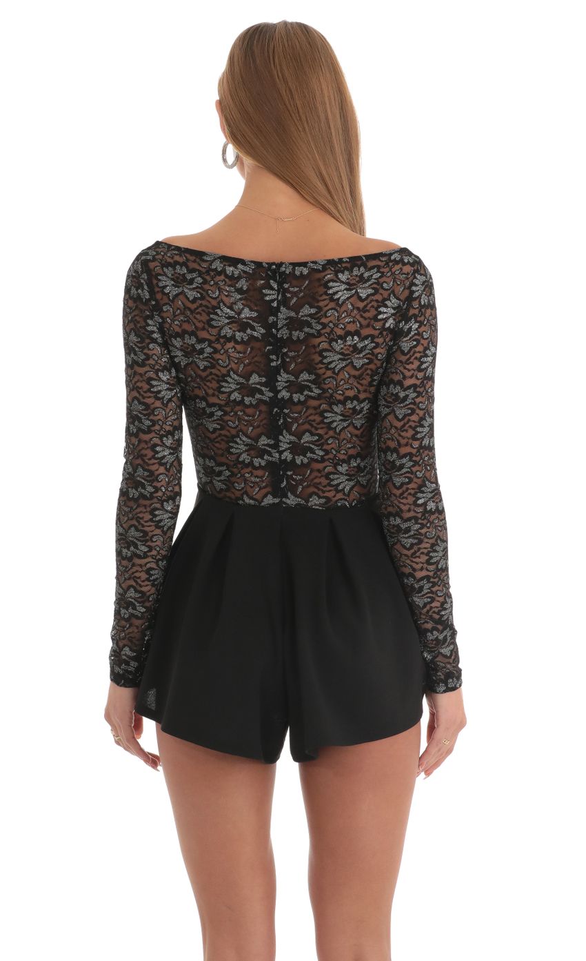 Picture Keira Floral Lace Romper in Black. Source: https://media.lucyinthesky.com/data/Mar23/850xAUTO/7937f092-207e-4884-bb10-c2367e897c61.jpg