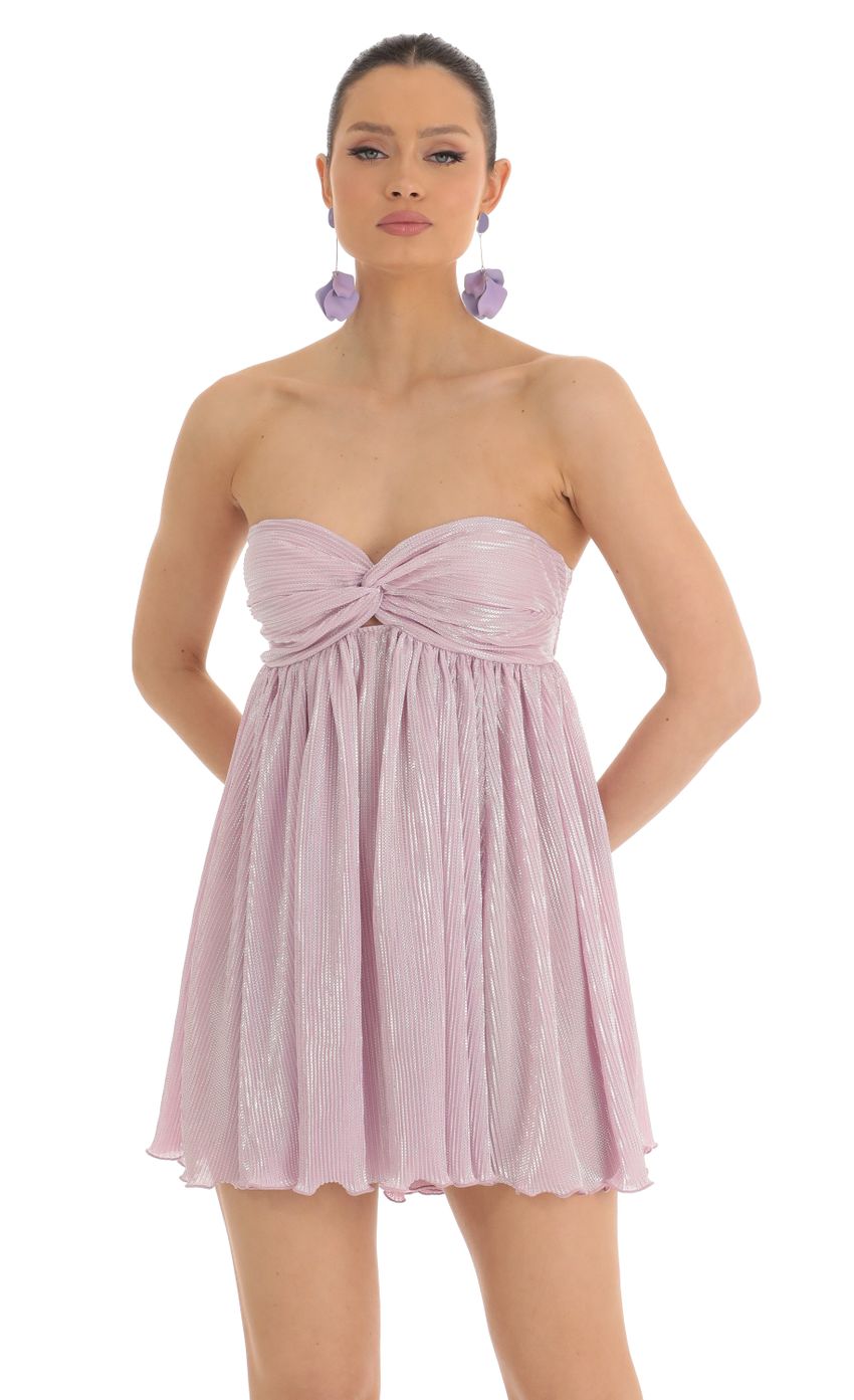 Picture Fran Shimmer Strapless Dress in Lilac. Source: https://media.lucyinthesky.com/data/Mar23/850xAUTO/804779c9-a927-4892-baad-525f673c1a58.jpg