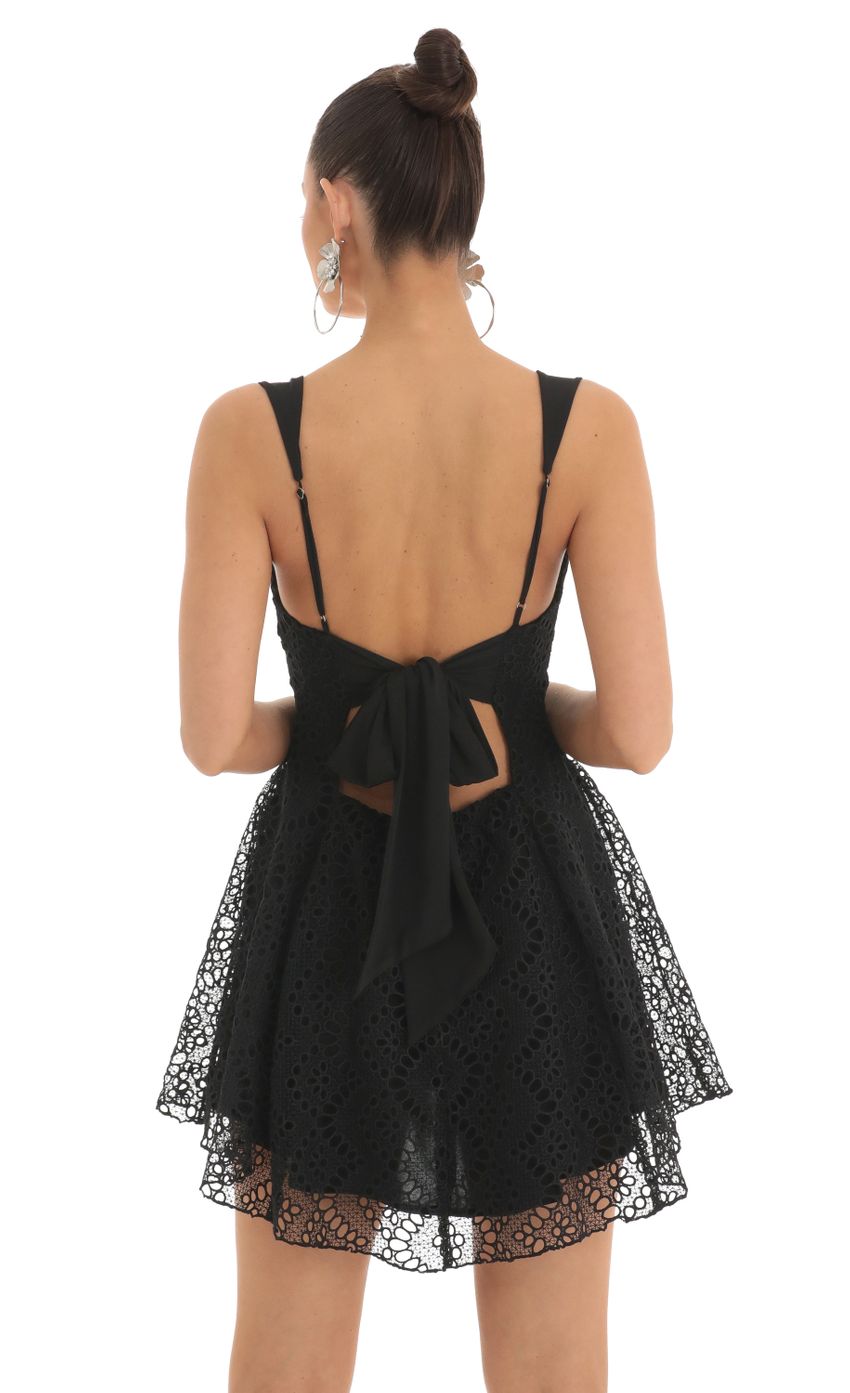Picture Foxie Lace Fit and Flare Dress in Black. Source: https://media.lucyinthesky.com/data/Mar23/850xAUTO/9949e1e5-963b-48aa-b101-c6637a34e27a.jpg