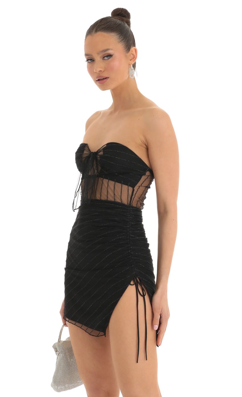 Picture Shayna Striped Strapless Dress in Black. Source: https://media.lucyinthesky.com/data/Mar23/850xAUTO/aa661487-b2c2-46dc-8739-f4796dbe8457.jpg