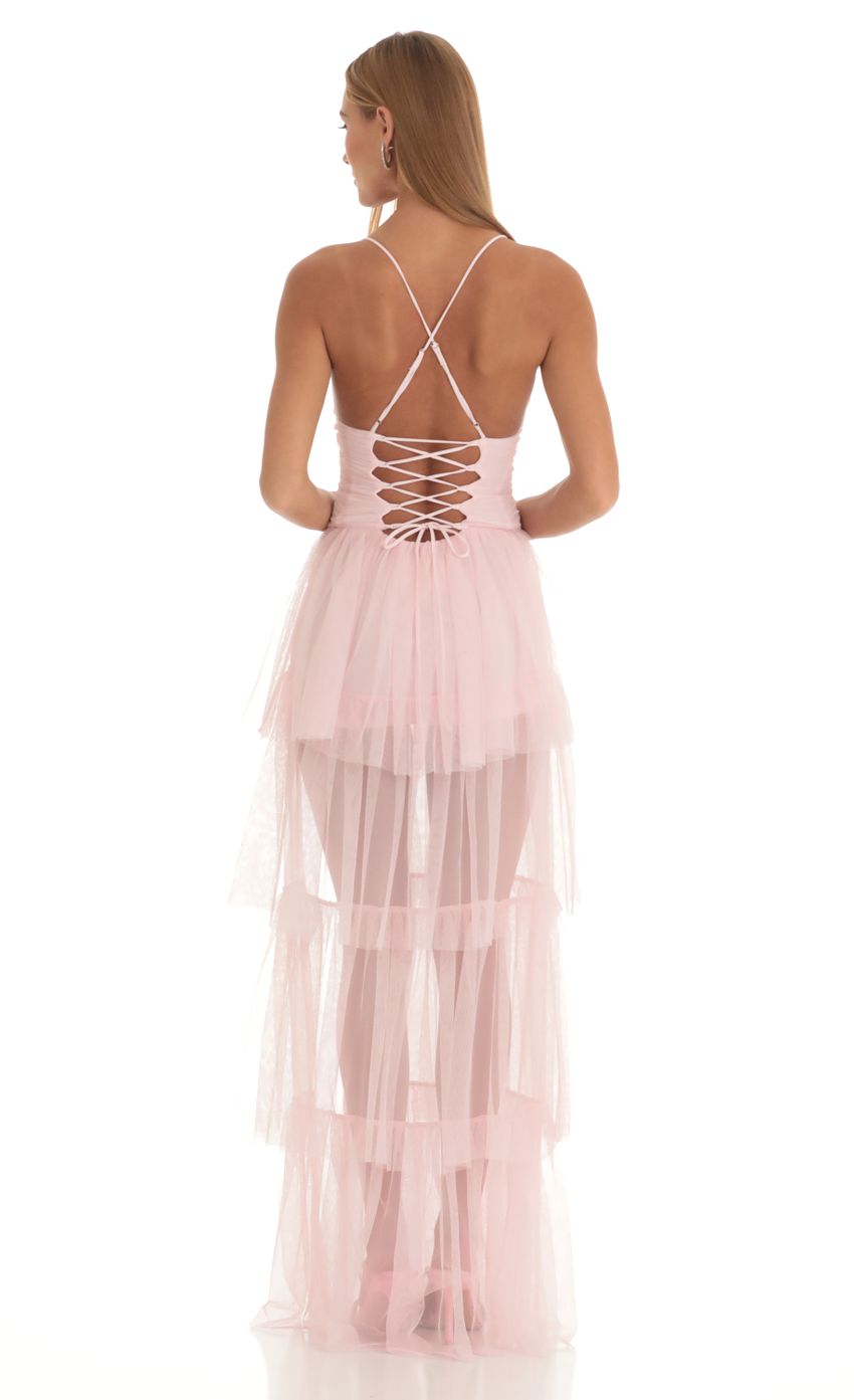 Picture Jemma Mesh Maxi Dress in Pink. Source: https://media.lucyinthesky.com/data/Mar23/850xAUTO/bf67b4d9-0766-481e-9bc7-4d3443d67ca1.jpg