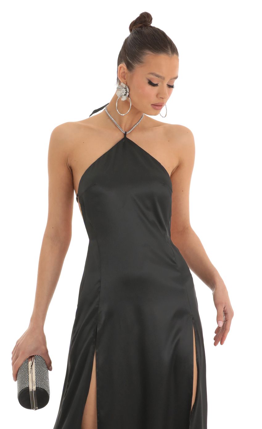 Picture Janessa Rhinestone Halter Maxi Dress in Black. Source: https://media.lucyinthesky.com/data/Mar23/850xAUTO/c09ca76d-cb1b-466a-80e3-686a3fee226d.jpg