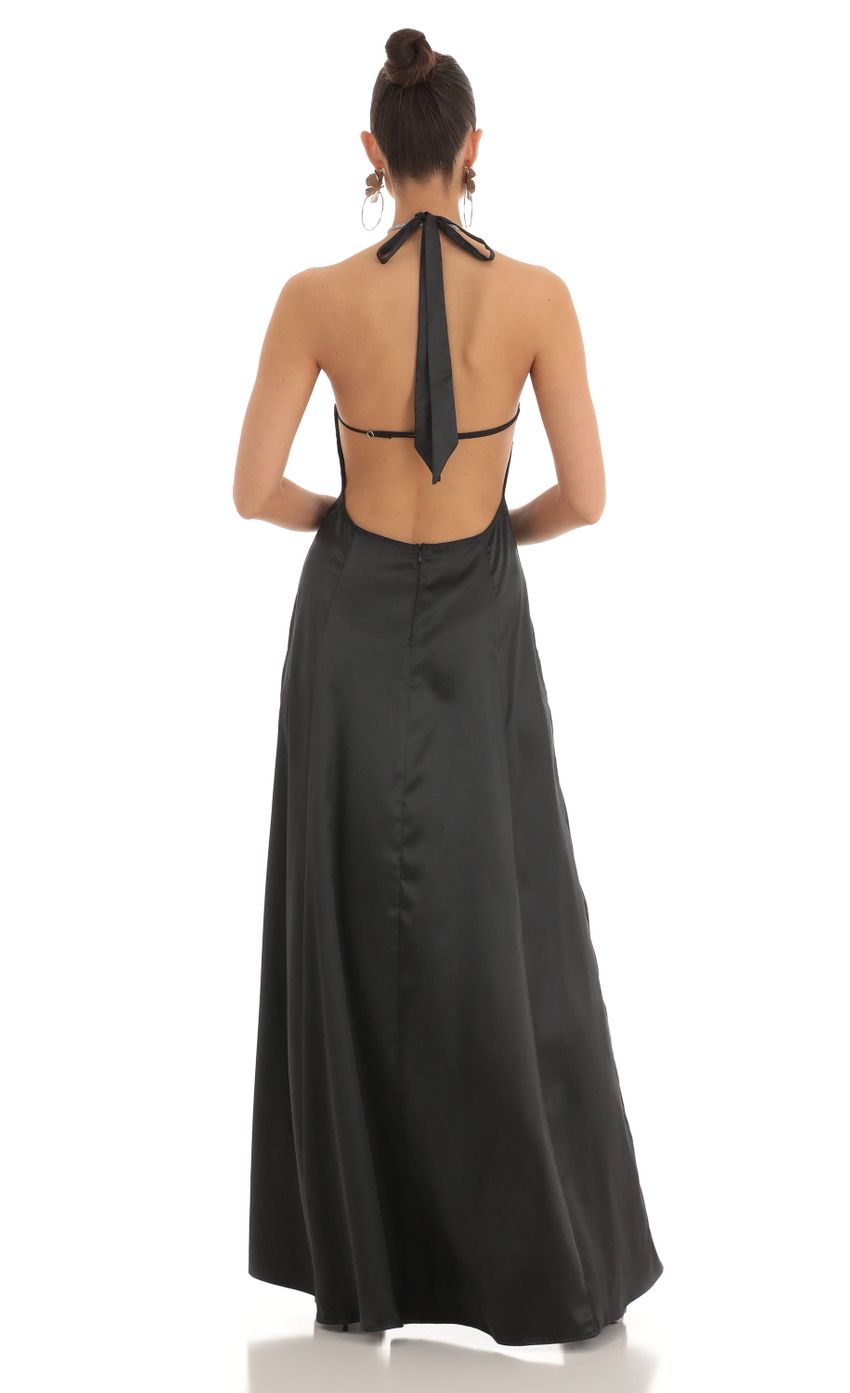 Picture Janessa Rhinestone Halter Maxi Dress in Black. Source: https://media.lucyinthesky.com/data/Mar23/850xAUTO/c13a9c63-36f9-4fca-b447-28133a2dd898.jpg