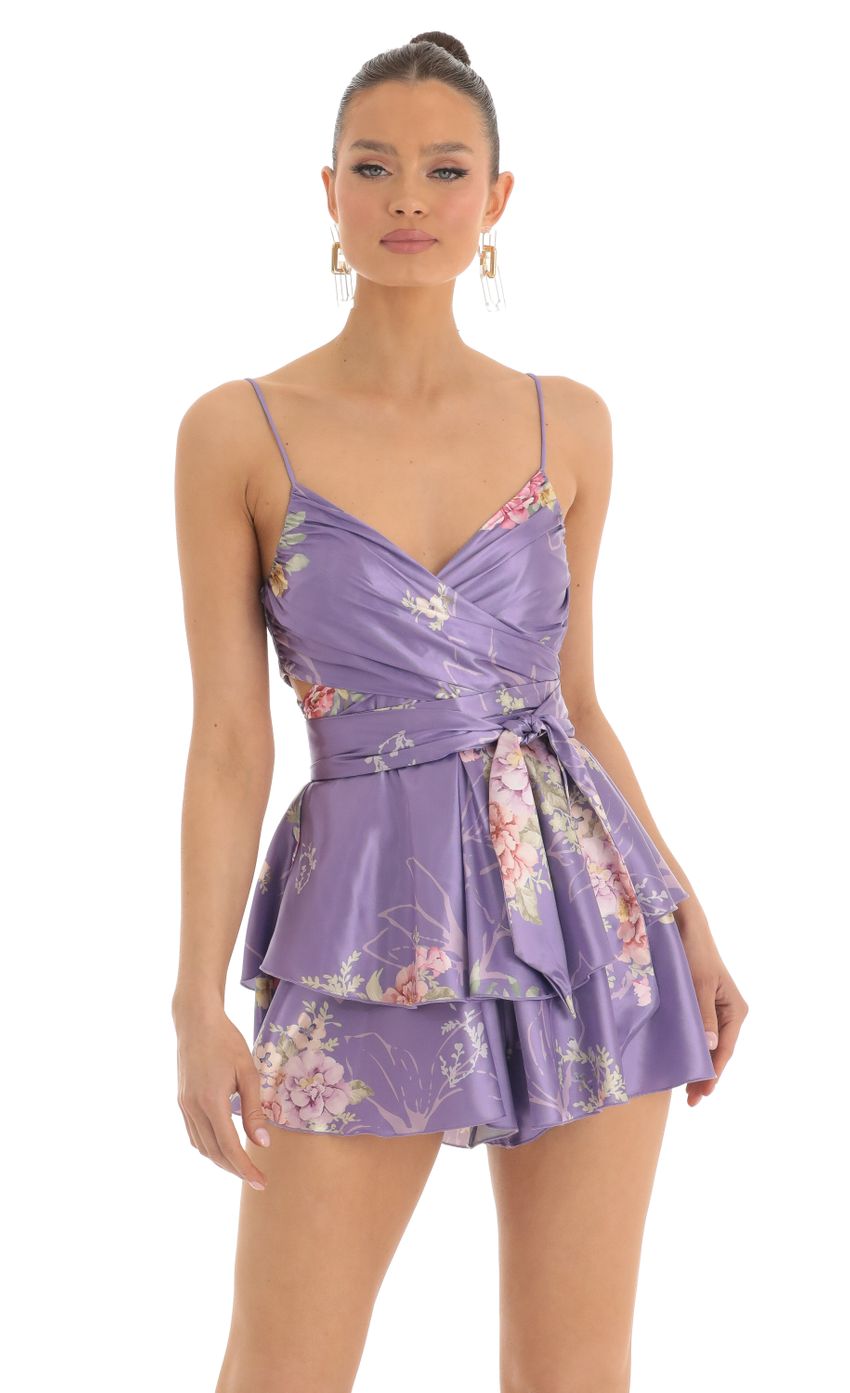 Picture Shelby Ruffle Baby Doll Romper in Purple Floral. Source: https://media.lucyinthesky.com/data/Mar23/850xAUTO/ca0defc9-de62-4907-987c-a3b7ce80c01c.jpg