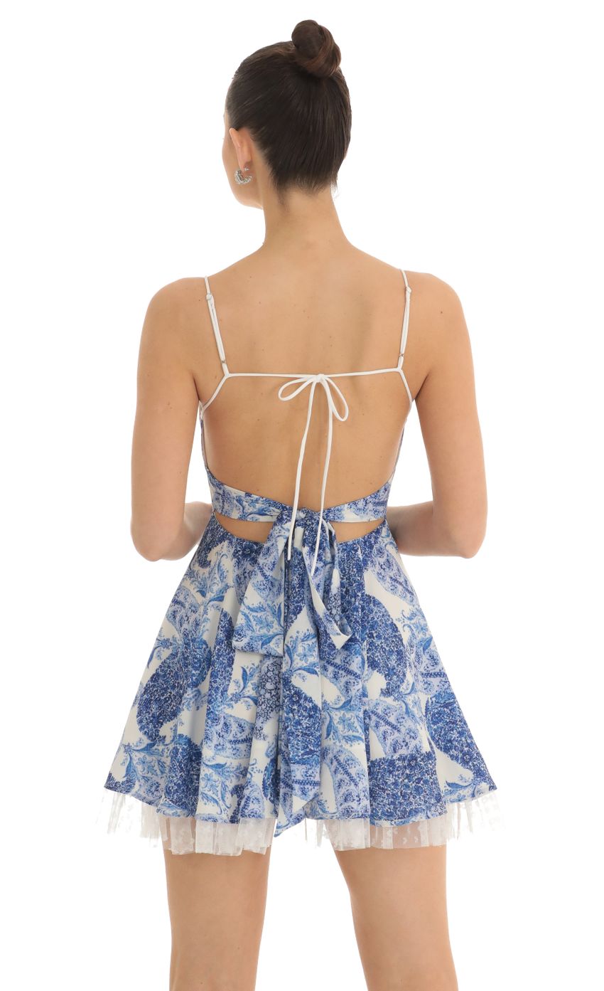 Picture Maliyah Paisley Fit and Flare Dress in Blue. Source: https://media.lucyinthesky.com/data/Mar23/850xAUTO/e69f010e-b316-4f40-9771-245bcbae018e.jpg