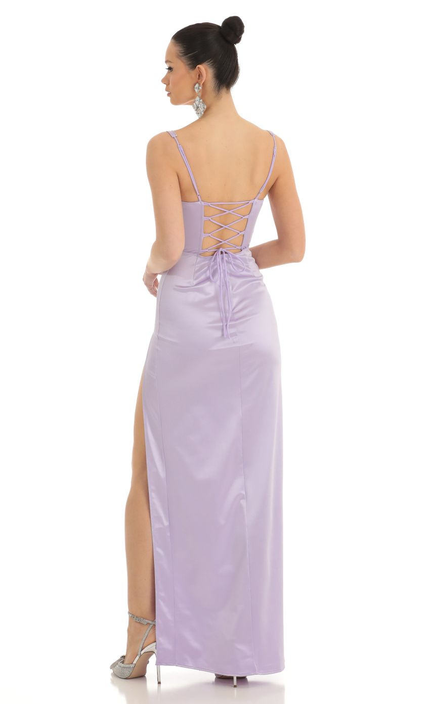 Picture Casandra Satin Rhinestone Maxi Dress in Lilac. Source: https://media.lucyinthesky.com/data/Mar23/850xAUTO/e98604c7-a176-4270-8b5c-845a0fabda46.jpg