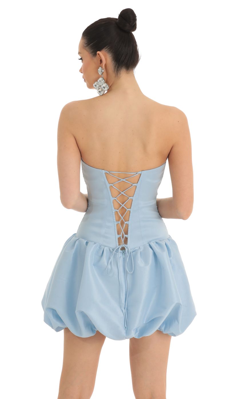 Picture Renae Corset Bubble Dress in Blue. Source: https://media.lucyinthesky.com/data/Mar23/850xAUTO/fbf6af18-c3a3-4ea4-8360-a65107ad0c2a.jpg