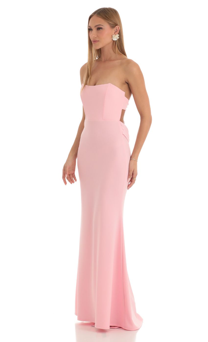 Picture Devorah Strapless Corset Maxi Dress in Pink. Source: https://media.lucyinthesky.com/data/Mar23/850xAUTO/ff4277eb-1c7f-42b9-961e-1dec08a1e99e.jpg