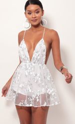 Picture Skylar Plunge Dress in White Satin. Source: https://media.lucyinthesky.com/data/May19_2/150xAUTO/781A8837.JPG
