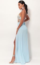 Picture thumb Loveable Gold Lace Maxi Dress in Sky Blue. Source: https://media.lucyinthesky.com/data/May19_2/170xAUTO/781A1723.JPG