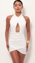 Picture Peek-a-boo Bodycon Dress In White. Source: https://media.lucyinthesky.com/data/May19_2/50x90/781A9334.JPG