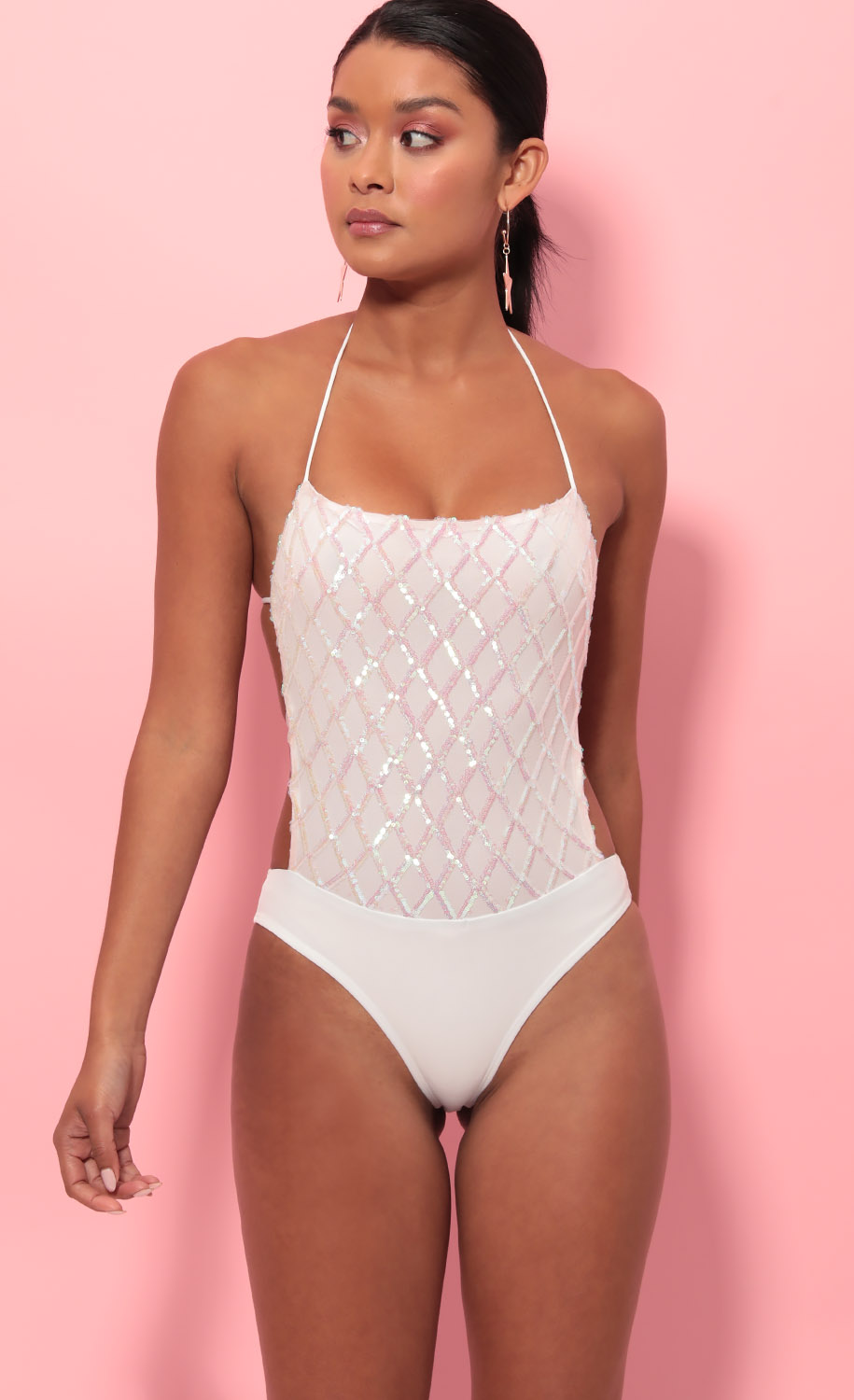 white sequin bodysuit long sleeve