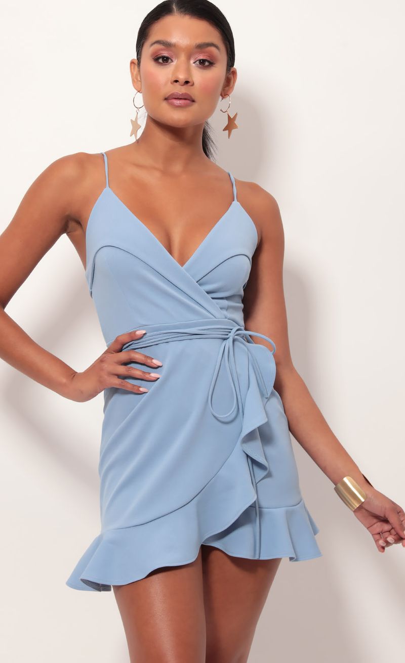 Picture Carisa Ruffle Dress in Pastel Blue. Source: https://media.lucyinthesky.com/data/May19_2/800xAUTO/781A1539.JPG