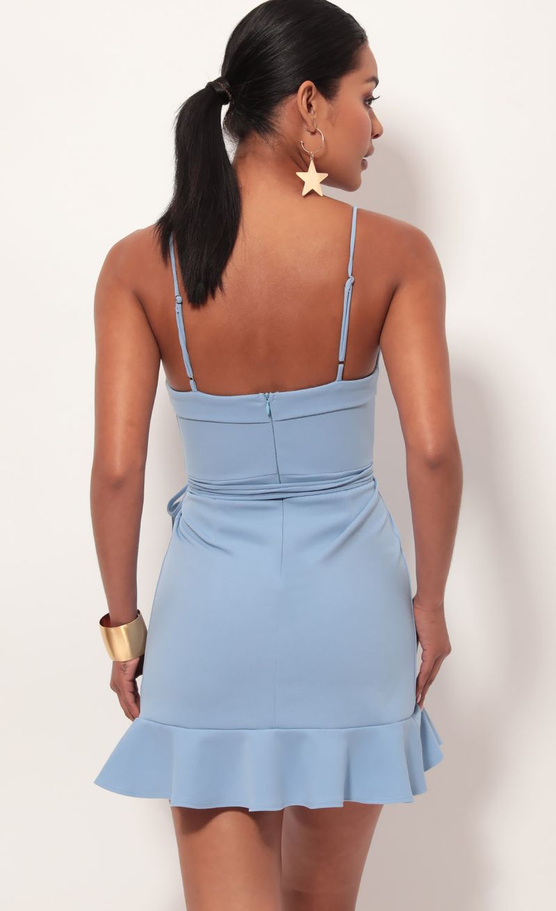 Picture Carisa Ruffle Dress in Pastel Blue. Source: https://media.lucyinthesky.com/data/May19_2/800xAUTO/781A1566.JPG