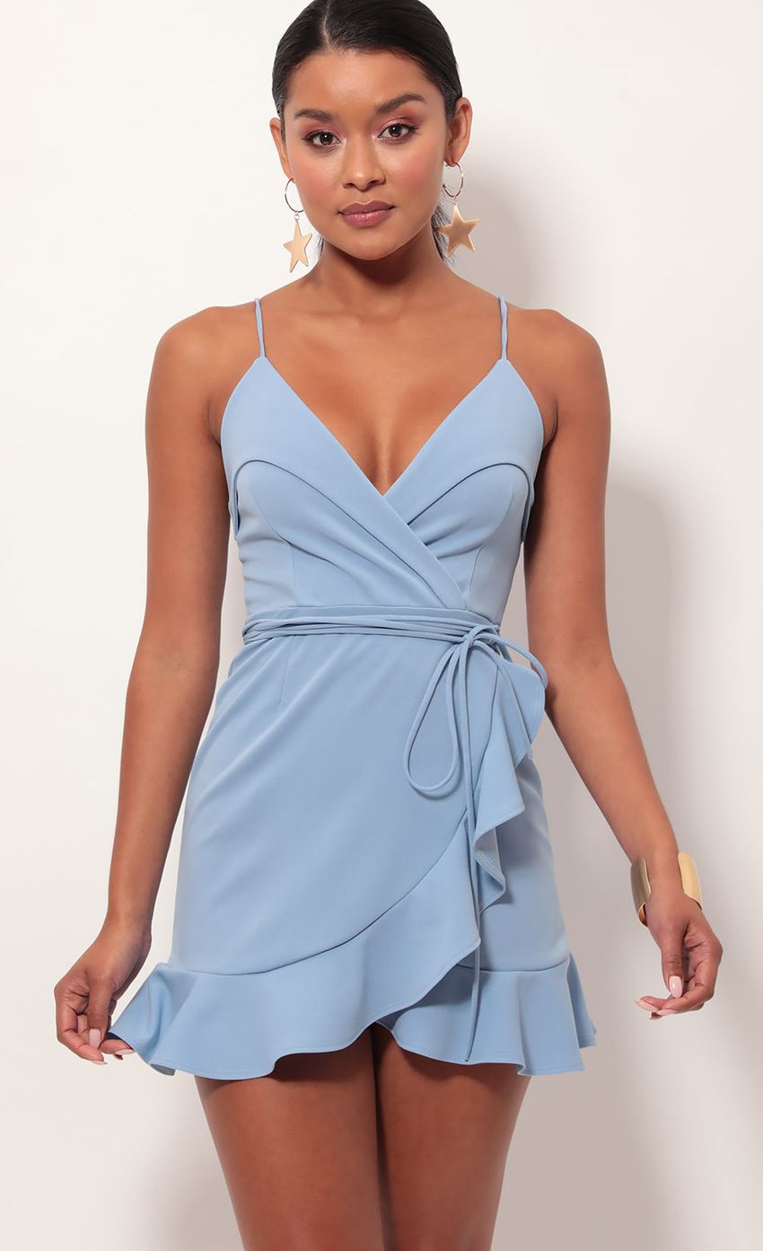 Picture Carisa Ruffle Dress in Pastel Blue. Source: https://media.lucyinthesky.com/data/May19_2/850xAUTO/781A1541.JPG