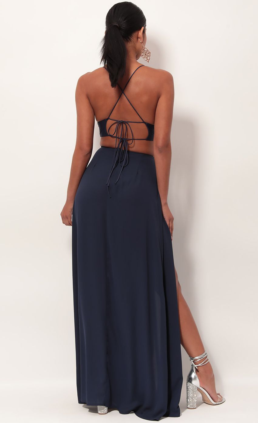 Picture Paris Floral Embroidered Maxi Dress in Navy. Source: https://media.lucyinthesky.com/data/May19_2/850xAUTO/781A1685.JPG