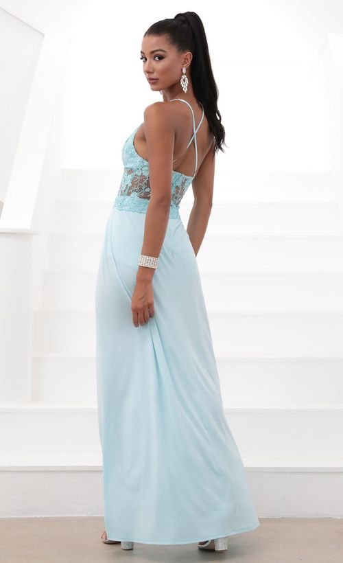 Picture Tulum Lace Maxi Dress in Aqua Blue. Source: https://media.lucyinthesky.com/data/May20_2/500xAUTO/781A1214.JPG