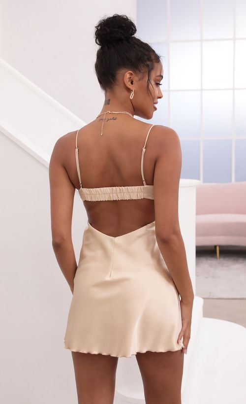 Picture Briana Draped Cowl Satin Dress in Champagne. Source: https://media.lucyinthesky.com/data/May21_1/500xAUTO/1V9A3752.JPG