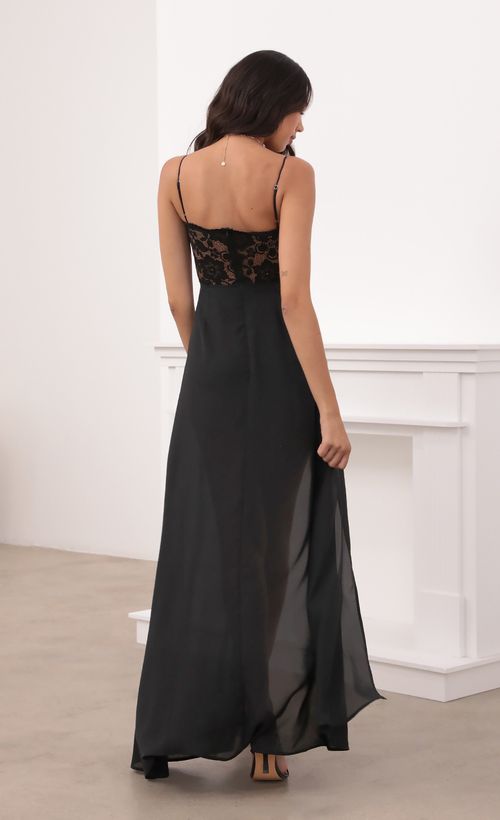 Picture Janice Cutout Maxi Dress in Black Lace. Source: https://media.lucyinthesky.com/data/May21_1/500xAUTO/1V9A4054.JPG