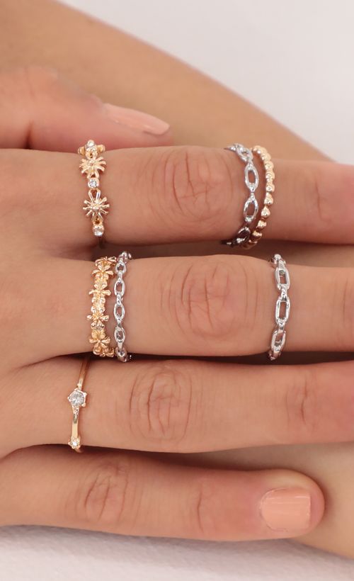 Picture Daisy Gold And Silver Ring Set. Source: https://media.lucyinthesky.com/data/May21_1/500xAUTO/AT2A6897.JPG