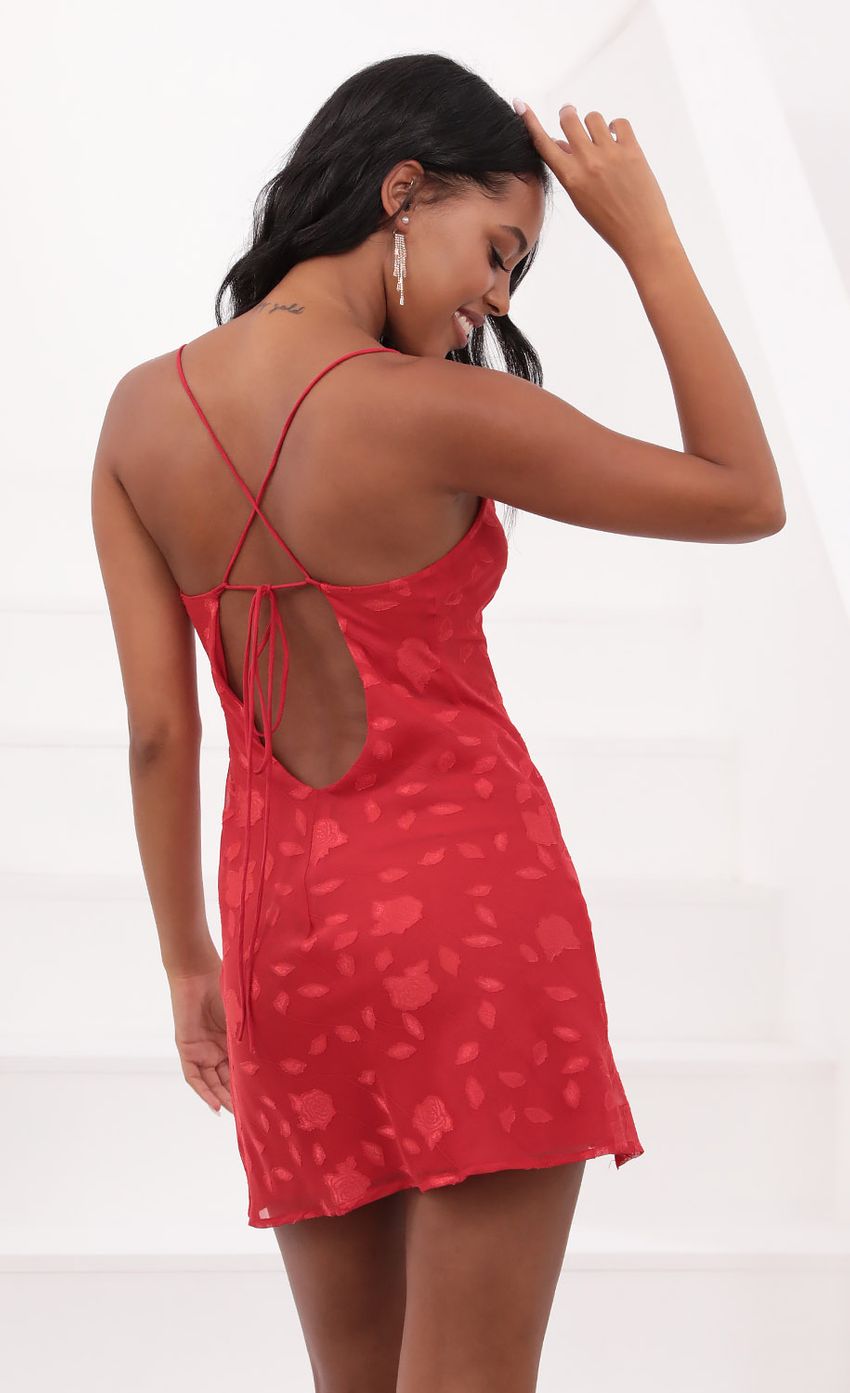 Picture Willow Slit Cowl Dress in Floral Red. Source: https://media.lucyinthesky.com/data/May21_1/850xAUTO/1V9A1892.JPG