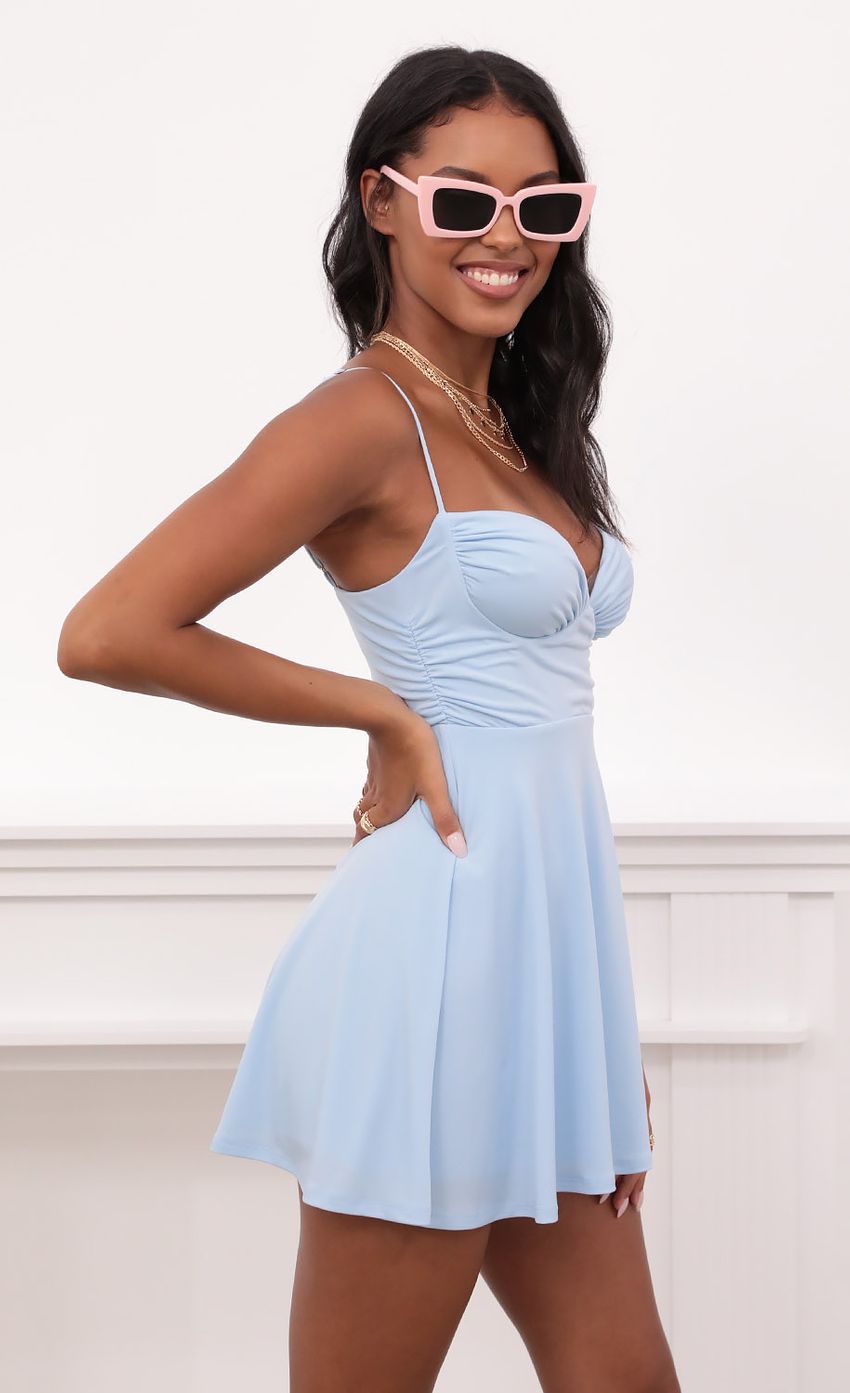 Picture Charisse Sweetheart Dress in Light Blue. Source: https://media.lucyinthesky.com/data/May21_1/850xAUTO/1V9A3256_2.JPG