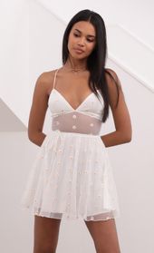 Picture thumb Daisy Mesh A-Line Dress in White. Source: https://media.lucyinthesky.com/data/May21_2/170xAUTO/1V9A1010.JPG