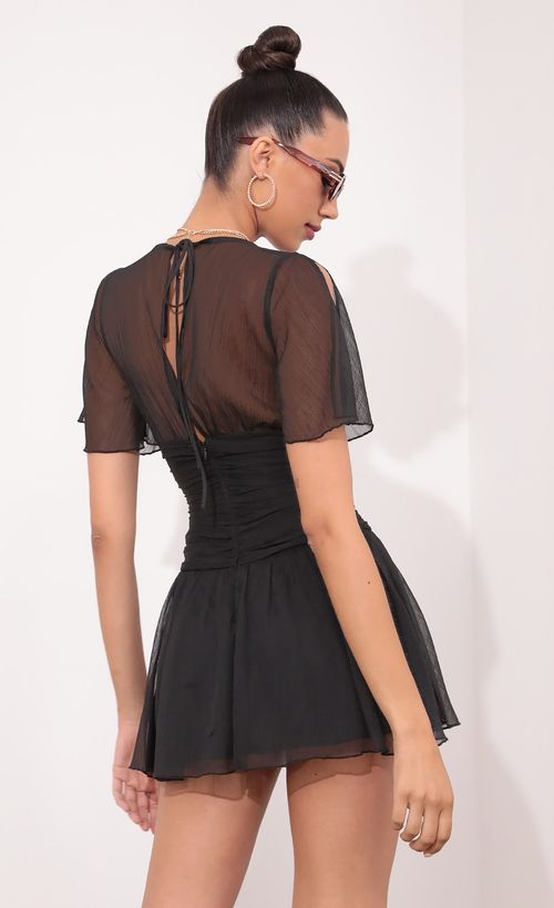 Picture Renata Ruched Waist Dress in Black. Source: https://media.lucyinthesky.com/data/May21_2/500xAUTO/1V9A2166.JPG