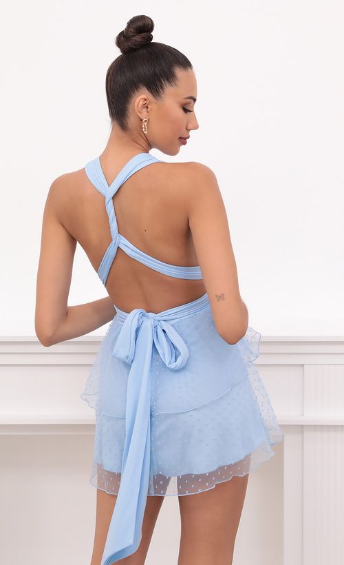 Picture Alexis Ties Dotted Chiffon Dress in Blue. Source: https://media.lucyinthesky.com/data/May21_2/500xAUTO/1V9A2485.JPG