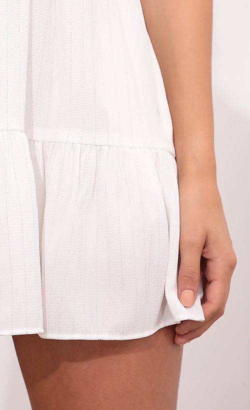 Picture Aurora Square Neckline Dress in White Pinstripes. Source: https://media.lucyinthesky.com/data/May21_2/500xAUTO/1V9A3171.JPG