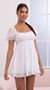 Picture Leilani Crinkle Chiffon Baby Doll Dress in White. Source: https://media.lucyinthesky.com/data/May21_2/50x90/1V9A3878.JPG