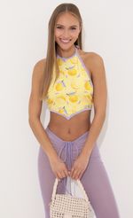 Picture Hollis Halter Top in Cowboy Green. Source: https://media.lucyinthesky.com/data/May22_1/150xAUTO/1V9A99101.JPG