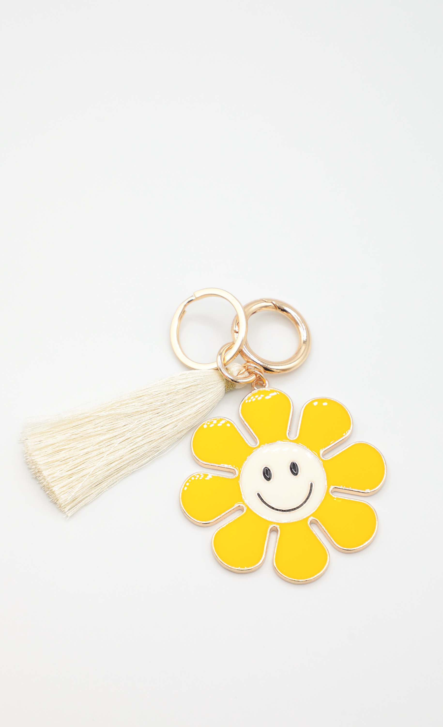 Miles of Smiles Keychain in Yellow and White