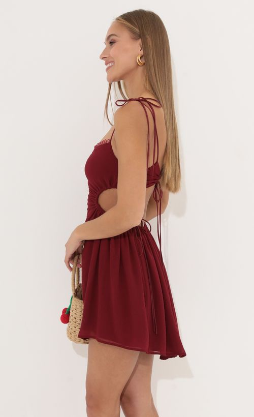 Picture Louise Open Back Dress in Red. Source: https://media.lucyinthesky.com/data/May22_1/500xAUTO/1V9A5840.JPG