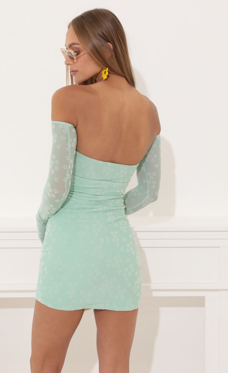 Picture Scarlette Bodycon Dress in Green. Source: https://media.lucyinthesky.com/data/May22_1/800xAUTO/1V9A3045.JPG