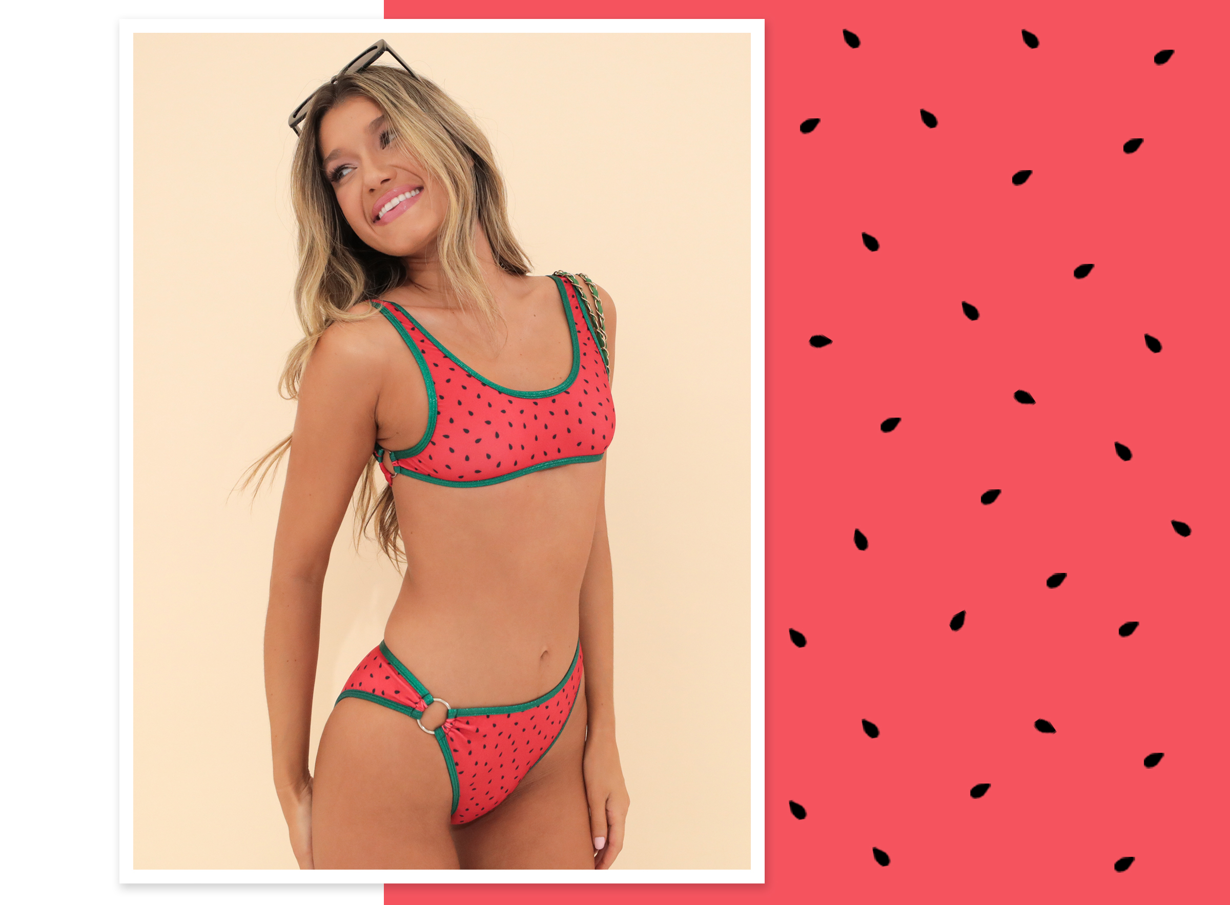 Lyrica Racer Back Bikini in Red Watermelon