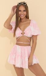 Picture Sandy Marble Crepe Two Piece Set in Pink. Source: https://media.lucyinthesky.com/data/May22_2/150xAUTO/1V9A1832.JPG