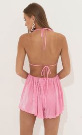 Picture thumb Priscilla Silver Foil Halter Romper in Pink. Source: https://media.lucyinthesky.com/data/May22_2/170xAUTO/1V9A3463.JPG
