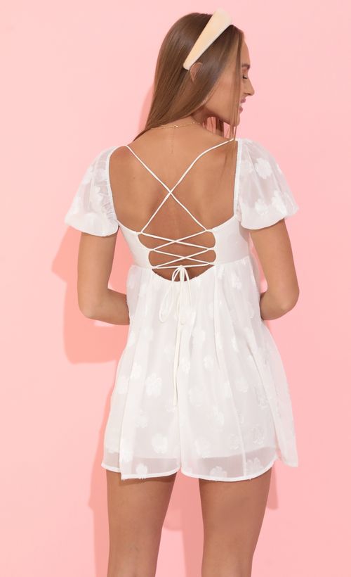 Picture Suzy Chiffon Puff Sleeve Dress in White. Source: https://media.lucyinthesky.com/data/May22_2/500xAUTO/1V9A1462.JPG