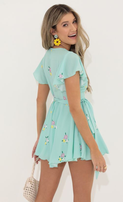 Picture Eliza Wrap Dress in Floral Mint. Source: https://media.lucyinthesky.com/data/May22_2/500xAUTO/1V9A1931.JPG