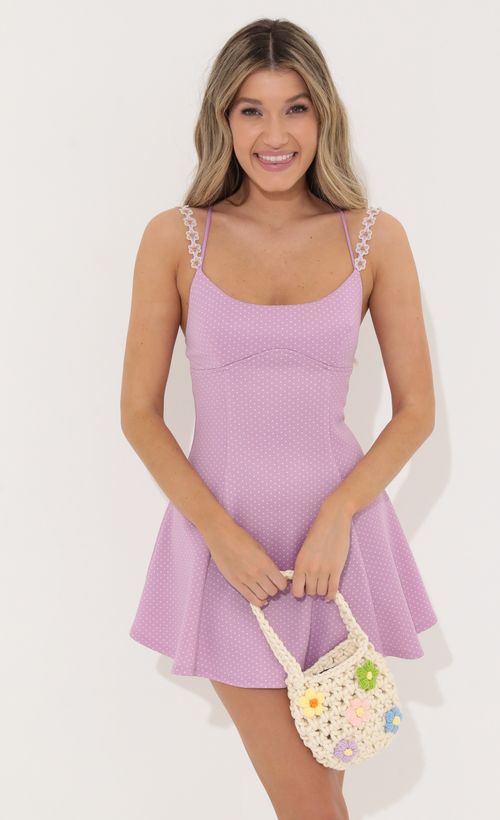Picture Joanna Dotted Dress in Purple. Source: https://media.lucyinthesky.com/data/May22_2/500xAUTO/1V9A2577.JPG