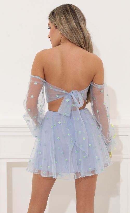 Picture Eve Floral Tulle Two Piece Set in Blue. Source: https://media.lucyinthesky.com/data/May22_2/500xAUTO/1V9A6611.JPG
