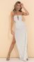 Picture Elora Halter Maxi Dress in White Shimmer. Source: https://media.lucyinthesky.com/data/May22_2/50x90/1V9A05941.JPG