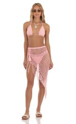 Picture Anza Crochet Three Piece Set in Pink. Source: https://media.lucyinthesky.com/data/May23/150xAUTO/4cde97a9-9214-452b-a94d-98913566d9cf.jpg