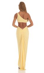 Picture Keziah One Shoulder Two Piece Maxi Skirt Set in Yellow. Source: https://media.lucyinthesky.com/data/May23/150xAUTO/7c5eb306-b70c-4734-a76d-ac7302b46542.jpg